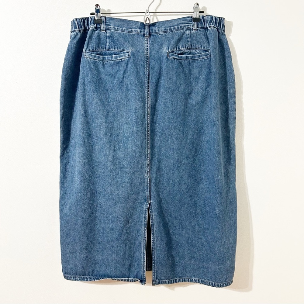 CJ Banks by Christopher & Banks MidLength Classic Denim Jean Skirt Med/Dark Wash - Picture 4 of 9